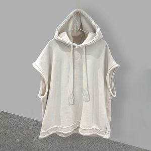 Hooded Sleeveless Pullover <b>Polyester</b> T-shirt Men's Solid Color Summer Fashion Trendy All-Match Casual Loose Design <b>Tshirt</b> Men - Product Image 3