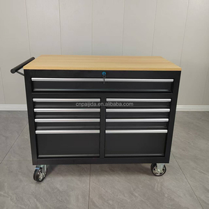 Armoire à outils à 9 tiroirs, chariot à outils métallique verrouillable, armoire de rangement robuste, établi mobile, chariot à outils pour <span class=keywords><strong>garage</strong></span> et <span class=keywords><strong>atelier</strong></span> - Product Image 1