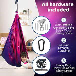 Hamaca de Yoga para Niños, Columpio Sensorial para Niños con Autismo, Columpio Sensorial para Jugar en Interiores y Exteriores, Hamacas de Yoga Ajustables de Doble Capa - Product Image 4