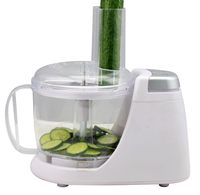 Robot culinaire électrique 6 en 1 de 1,5 L pour salades, hachoir à ail, trancheuse à légumes et carottes, râpe et hachoir