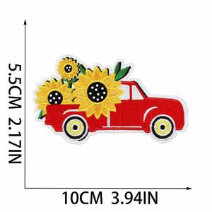 Hot Sale Summer Style Embroidered Iron on Cartoon <b>Bee</b> Sunflower Car Bicycle Patch for Clothes Bag Decoration - Product Image 3