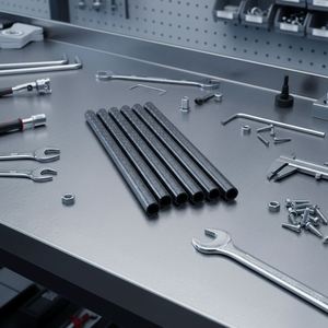 Surtido de Tubos Redondos de Fibra de Carbono Negro Mate 3K de 5 mm, Multitamaño, para Soportes Industriales, Estructuras de Drones y Proyectos de Bricolaje - Product Image 1