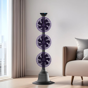 360 độ dao động người hâm mộ hộ gia đình phòng ba đầu miễn phí đứng điện thông minh quạt lưu thông không khí - Product Image 4