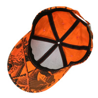 Casquette de chasse et de pêche camouflage orange avec logo personnalisé, design OEM, motif arbre de la jungle