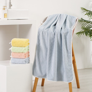 Coral Fleece Bath Towel <b>Set</b> 35x75cm 70x140cm Thickened Absorbent Home Use <b>Square</b> Abstract Pattern Blue Green Orange Yellow - Product Image 1