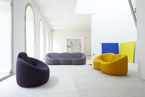 Sofá Moderno de 3 Plazas con Forma de Tulipán Redondeado, Sofá Envolvente de Lujo para Vestíbulo de Hotel - Product Image 5