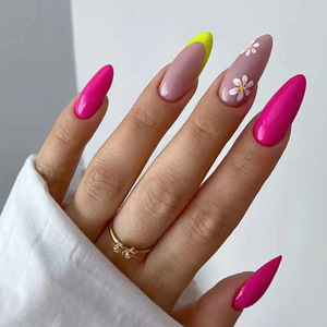 Faux ongles français à paillettes, 24 pièces/ensemble, sortie d'usine, kit de manucure réutilisable, faux ongles de haute qualité à presser, DIY - Product Image 4