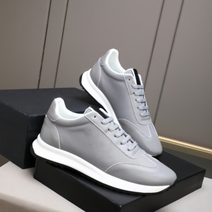 Zapatos Deportivos Casuales de Diseño con Función Antideslizante, Forro de Cuero Genuino, Cierre con Cordones, Tendencia de Moda Lujosa - Product Image 4