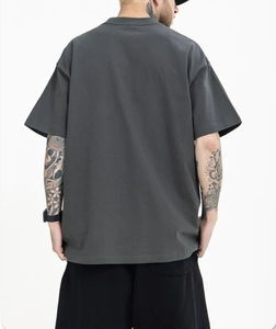 Venta caliente de alta calidad de gran tamaño de talla grande de impresión personalizada al por mayor camiseta gris en blanco para los hombres - Product Image 5