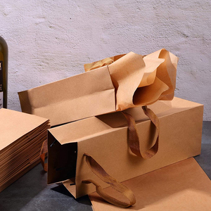 Bolsas De Papel marrón De alta calidad Para Botellas De Vino, Bolsas De Papel Kraft con asas Para Navidad - Product Image 5
