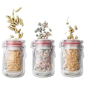 TRANSPARENT JAR SHAPED POUCH MIT ZIPPER WIEDER VERWENDBARER ZIP LOCK STORAGE BAG