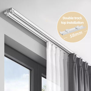 ARODDY <span class=keywords><strong>Rail</strong></span> de <span class=keywords><strong>rideau</strong></span> vintage flexible, réglable, <span class=keywords><strong>sans</strong></span> découpe, 108,8 pouces, kit unique, pour usage domestique, avec système de fixation dissimulé et pour fournisseurs - Product Image 1