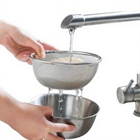 Wow ! Panier égouttoir multifonctionnel double couche en acier inoxydable 304 pour le lavage du riz, idéal pour les cuisines domestiques - Modèle Chaozhou