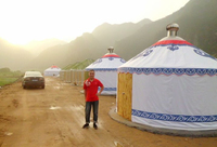 Cadre en bois mongol personnalisable, yourte mongole, pour l'extérieur