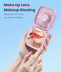 Summer Cooling Small Handheld Portable Pocket Square Makeup <b>Mirror</b> Fan <b>Foldable</b> and Outdoor Use - Product Image 5