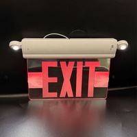Nouveau panneau de signalisation LED combiné à éclairage périphérique pour le marché américain, panneau acrylique pliable bicolore avec deux têtes, autonomie d'urgence de 90 minutes