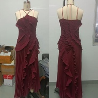 Robe d'été tendance 8092 pour femme, sans manches, en mousseline, longue, sexy, élégante, pour soirée, avec volants