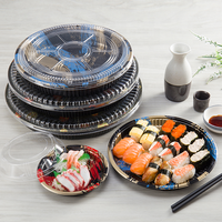 LOKYO Vente en gros de boîtes rondes jetables en plastique thermoformé pour sushis et gâteaux, barquettes à emporter pour le déjeuner