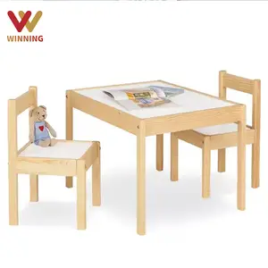 Winning Kids Table And Chair Set Double Side Tabletop With Storage Box Wooden Children Activity Desk Nursery Furniture