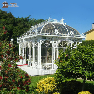 Pavillon de jardin en métal, gazebo autoportant en fer <span class=keywords><strong>blanc</strong></span>, maison en verre rétractable en fer à vendre - Product Image 6