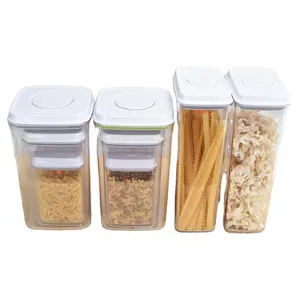 Kitchen Clear Plastic Storage Pantry Pasta Dry Food kitchenware Keeping Plastic Container with lid