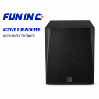 Subwoofer actif 400W, woofer 12 pouces, sensibilité 92dB, 25Hz-500Hz, entrée/sortie stéréo, système audio professionnel pour basses