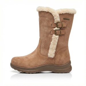 Women <strong>Tan</strong> Winter <strong>Boots</strong> Fur Lined Mid Calf Side Zip Warm Faux Suede Non Slip Comfort Causal <strong>Boots</strong> Lady <strong>Boots</strong> - Product Image 2