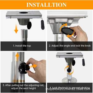 Base de siège réglable en aluminium avec glissière, de 13 à 19 pouces, produit de quincaillerie marine - Product Image 2