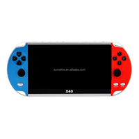 Console de jeu de poche X40 en gros avec écran couleur HD de 7,1 pouces, contrôleur double 3D intégré, joystick de jeu d'arcade