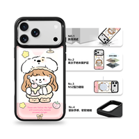 Coque de téléphone AG Feeling Black Edge avec motif chien doré pour iPhone 17, 17 Pro Max, 16 Pro, 15, 15 Pro Max – Coque magnétique