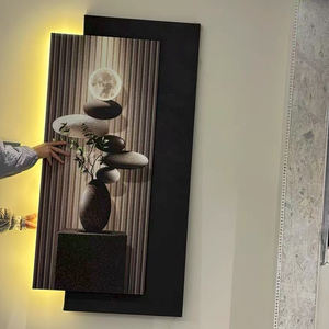 Decoración de entrada de lujo moderna Lámpara de pared de porcelana de cristal de paisaje de gama alta Pinturas impresas en HD de doble capa para pared - Product Image 2