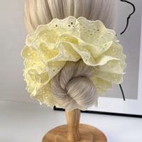 Grande élastique à cheveux en dentelle de qualité supérieure avec bordure florale pour femme, attache-queue de cheval douce au design romantique d'hortensia