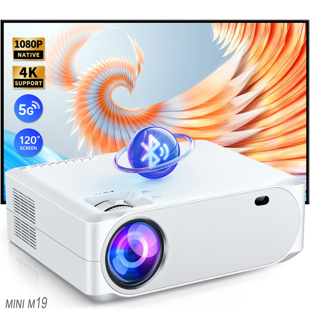 1080p 4K Smart WiFi BT Mobile Phone Mini Projector Screen Miracast LED Home Theater Outdoor Meeting 3D Ready HIFI Stereo Rear
