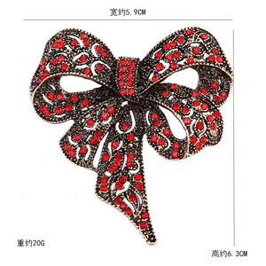 SLBRIDAL Legering Strass Kristallen Vlinderdas Dames Broche Spelden Meisjes Broches Kleding Sjaal Pak Trui Spelden Sieraden Accessoires - Product Image 2