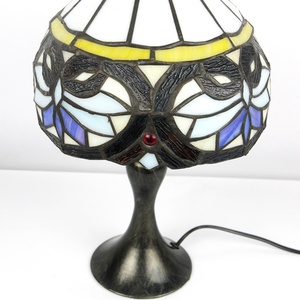 Lámpara de Mesa Tiffany LongHuiJing de 8 Pulgadas con Pantalla de Vidrio Europeo y Base de Resina Antigua - Product Image 6