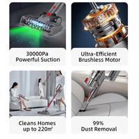 Aspirateur balai sans fil V18 400W sans balais, 30KPa, aspiration puissante, filtre HEPA, rechargeable 2200mAh, léger, sans sac, pour sols humides et secs