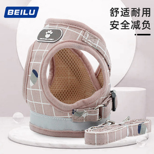 Rompi Anjing Model Tali Dada Bergaya Kotak-kotak dengan Bahan Polyester yang Dapat Diperluas dan Reflektif untuk Jalan-jalan dengan Anjing - Product Image 2