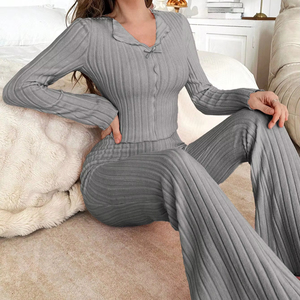 <span class=keywords><strong>Pigiama</strong></span> da <span class=keywords><strong>donna</strong></span> europeo-americano in raso autunno/inverno con fiocco sul risvolto, maniche lunghe, vita elasticizzata, casual, spesso e traspirante - Product Image 1