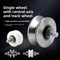 Galet de guidage à double roulement en acier inoxydable pour axe central, vis mère, poulie de guidage de fil et roue de rail pour porte coulissante
