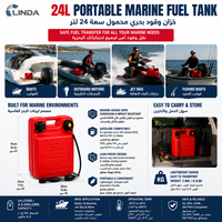 Tangki Bahan Bakar Bensin Antistatik HDPE 24L 2 Tak Linda Yamaha Baru dengan Selang untuk Penggunaan Perahu Tes Profesional