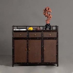 Purple Bamboo Tea Cabinet Chinese Style Handmade Storage <b>Sideboard</b> For Dining Room - Product Image 1