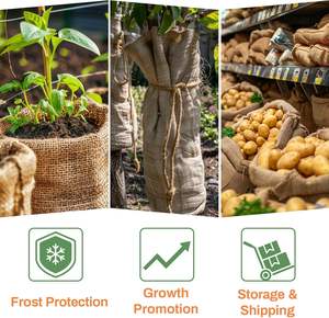 天然黄麻袋 高密度ジュートバッグ 植物、ジャガイモの保管用、そして袋のレース用 - Product Image 4