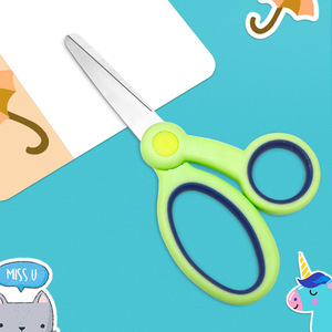 Green And <b>Blue</b> Stainless Steel Paper Scissors Straight Head For Home Office Student Use 2cr13 <b>Material</b> - Product Image 3