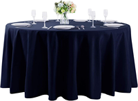 Nappe Ronde en Polyester de 120 Pouces, Infroissable, Bord Ourlé, Sans Repassage, pour Mariages, Banquets, Hôtels et Événements - Vente en Gros