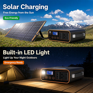 Générateur solaire portable 400Wh, station solaire mobile d'urgence pour l'extérieur, onduleur à onde sinusoïdale pure, panneau solaire, lampe de poche pour voiture - Product Image 4