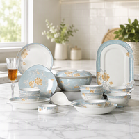 Service de table en porcelaine fine personnalisé, style chinois, vaisselle en porcelaine osseuse pour mariage, idéal pour un cadeau