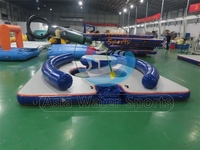 Plateforme d'île flottante gonflable, bar, dock flottant gonflable, pour jeux d'eau, pub flottant avec tente pour adultes