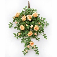 Guirlande de roses artificielles en soie en gros pour décoration de mariage
