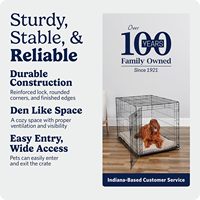 Cage pour chien pliable en métal à porte unique avec panneau de séparation réglable, plateau en plastique anti-fuite, loquet sécurisé, portable et durable