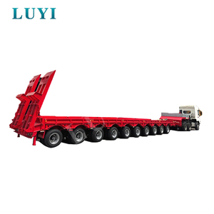 Semirremolque <span class=keywords><strong>de</strong></span> Carga Baja <span class=keywords><strong>de</strong></span> Acero <span class=keywords><strong>de</strong></span> Alta Resistencia con 10 Ejes y 100-120 Toneladas, Directo <span class=keywords><strong>de</strong></span> Fábrica, con Rampa Hidráulica para Transporte <span class=keywords><strong>de</strong></span> Excavadoras - Product Image 6